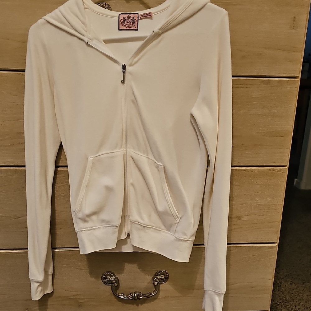Juicy Couture Cream Zip-Up Hoodie